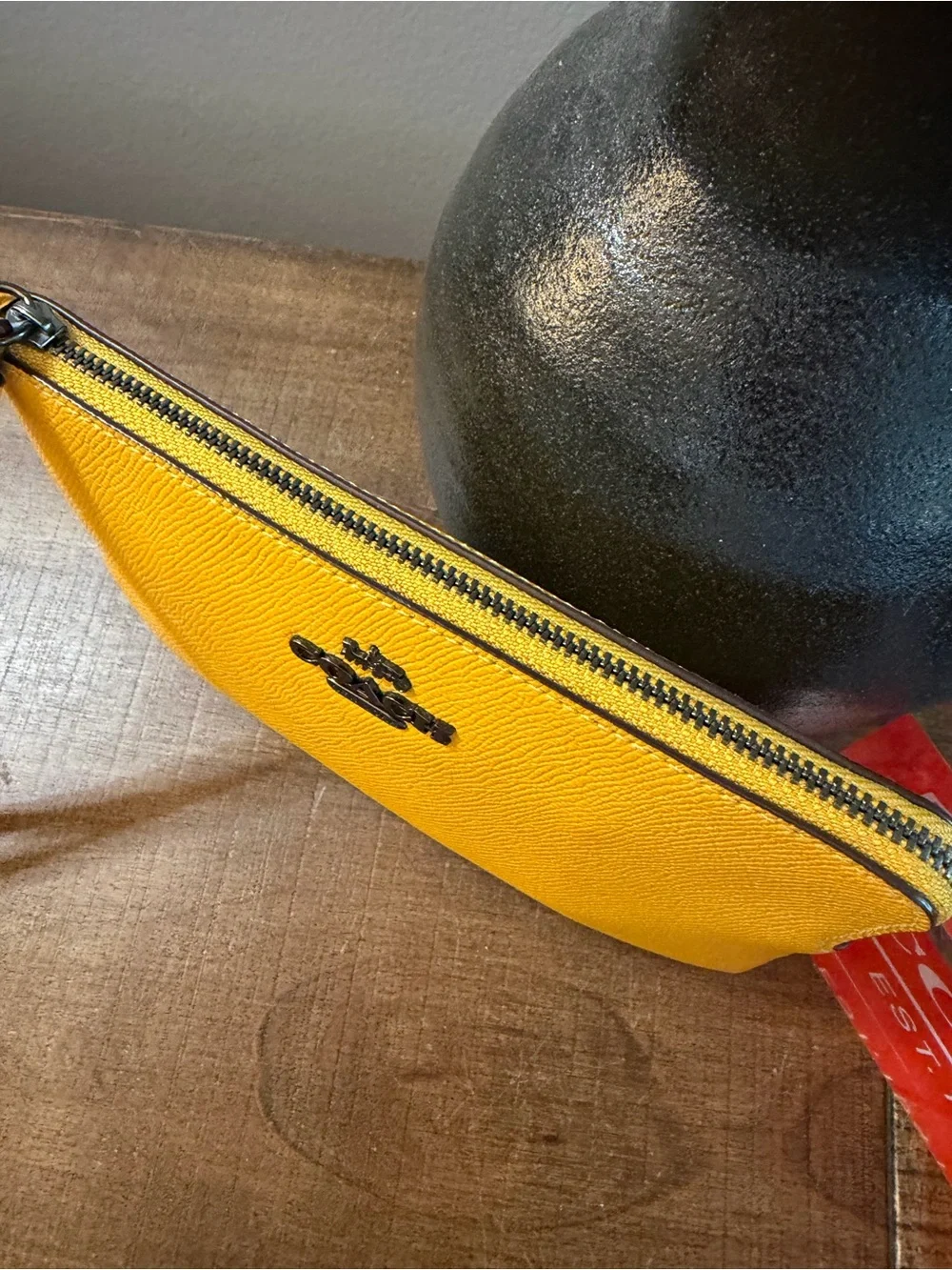 Coach Large Yellow Corner Zip Wristlet